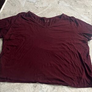 Ava & Viv Deep Maroon Short Sleeve Top